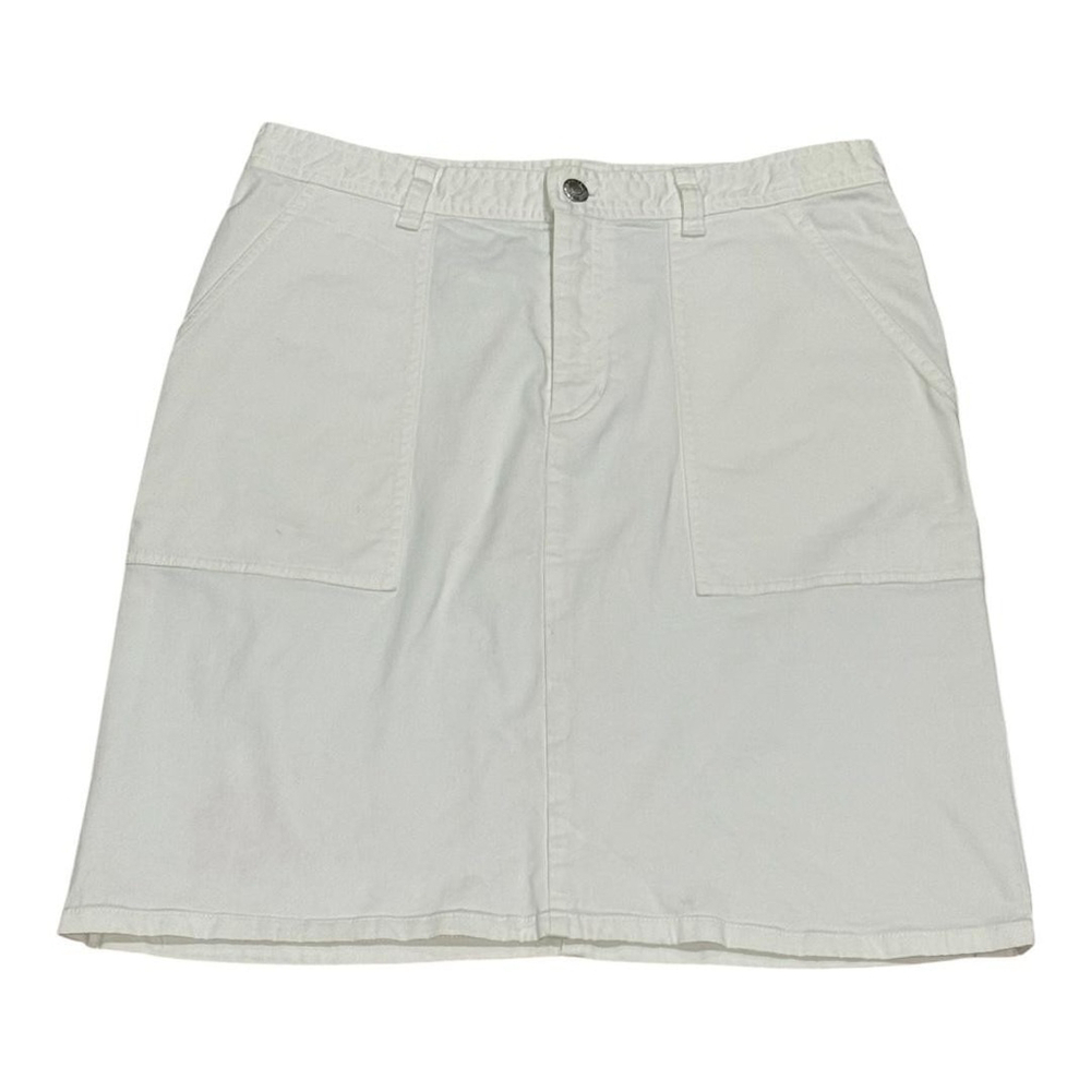 Lauren Ralph Lauren Skirt Womens 8 White Cotton Blend Pockets Casual Classic